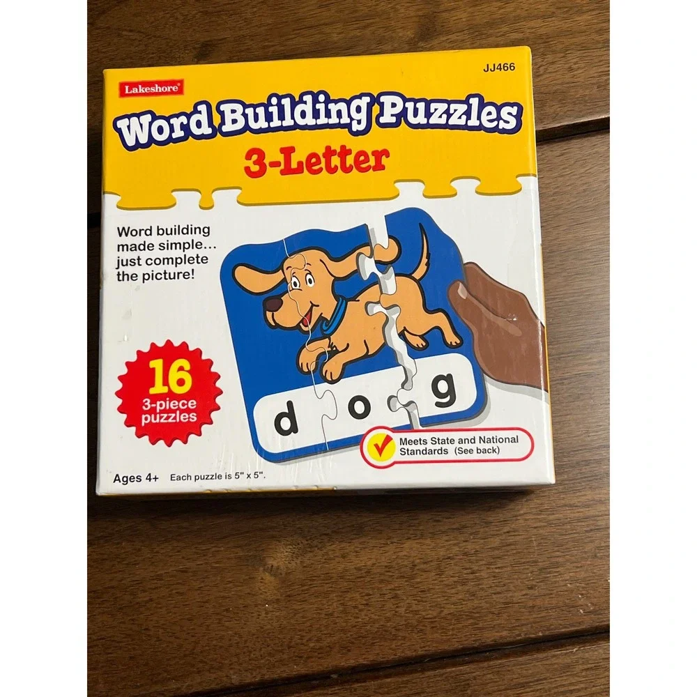 Lakeshore Word Building Puzzles 3-Letter Phonics Spelling Game Ages 4+ JJ466